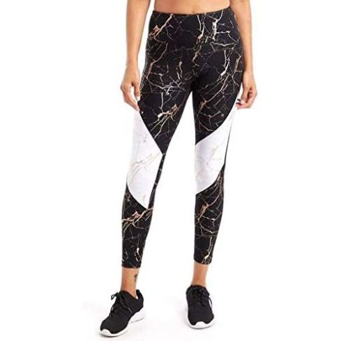 Marika Women's Dana Ankle Legging Black Granite Foil Rose Gold