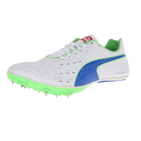 Puma Men's TFX Sprint V5 Shoe, White, Blue, Fluorescent Green 