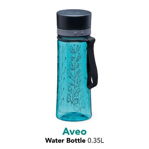 Aladdin Aveo Water Bottle 0.35L Aqua Blue Wildflower Print