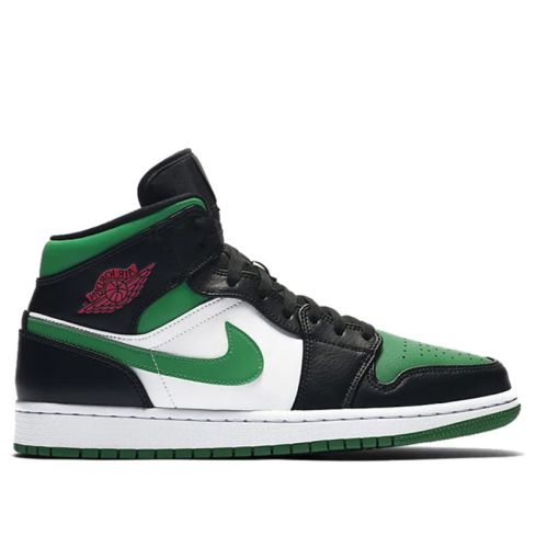 Nike Air Jordan 1 Mid Black/Pine Green White/Gym Red - Size EU43