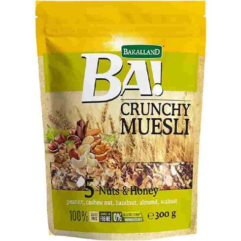 Bakalland Crunchy Muesli - 5 Nuts and Honey 300g 