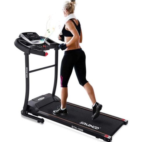 Sparnod Fitness (1.75 Hp Dc Motor) Automatic And Foldable Motorized Treadmill