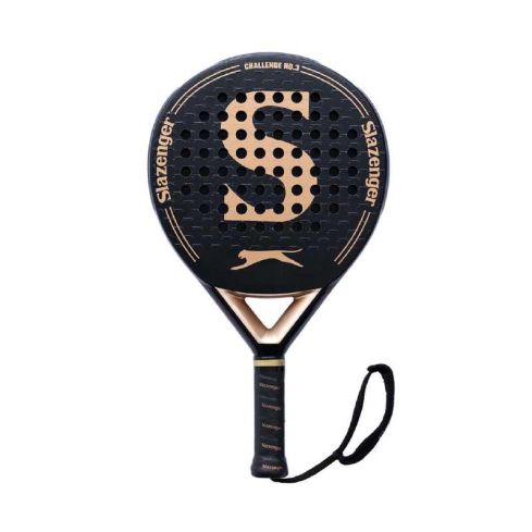 Slazenger Padel Racket Challenge No 3 Round 6K Karbon - Black/Gold