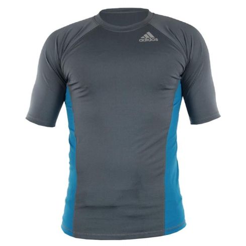 Adidas Foundation Training Rash Guard - Granite/Solar Blue/Silver