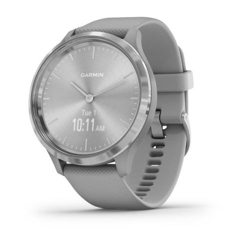 Garmin Vívomove 3 44mm Silver Stainless Steel Bezel with Powder Grey Case and Silicone Band