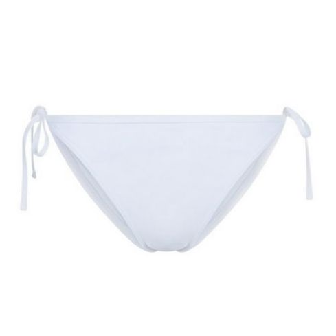 New Look Women's White Tie Side Bikini Bottoms, Size UK 14