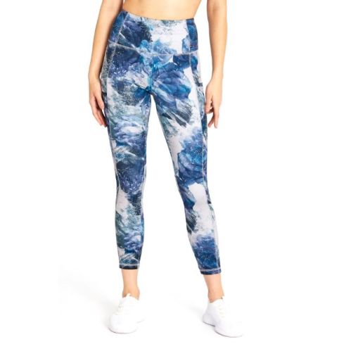 Marika Women's Evelyn Ankle Legging Marbled Floral Crown Blue