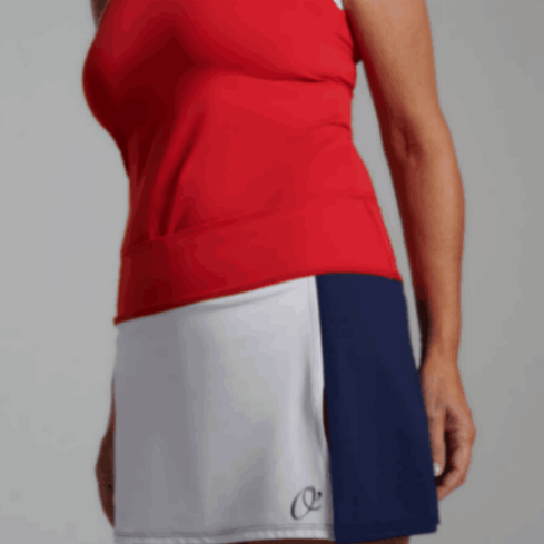 O´Padel Skirt With Slit White, Navy Blue & Red