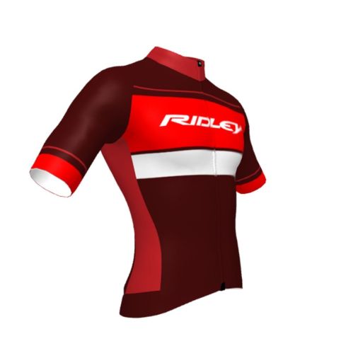 Ridley Men's Jersey Perf R7 Burgundy Red/White