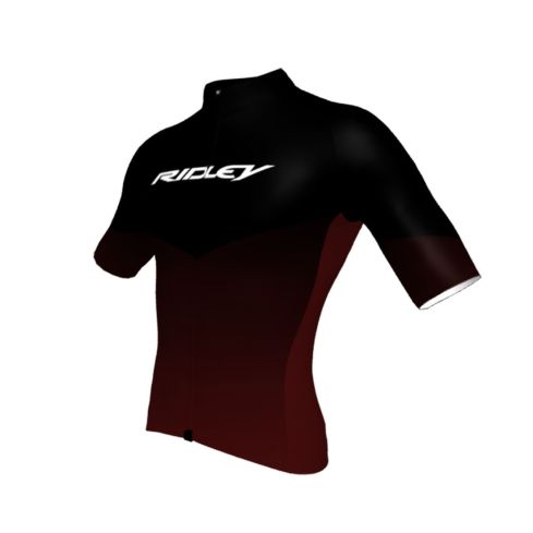 Ridley Men's Jersey Perf R16 Black/Burgundy Red