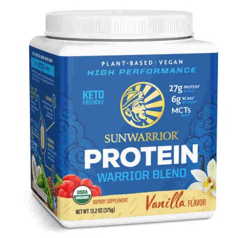 Sunwarrior - Warrior Blend High Performance| Plant-Based | Keto-Friendly |Vegan |Organic Protein Powder Vanilla 375 g