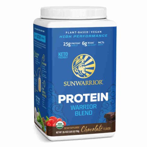 Sunwarrior - Warrior Blend High Performance| Plant-Based | Keto-Friendly |Vegan |Organic Protein Powder Chocolate 750 g