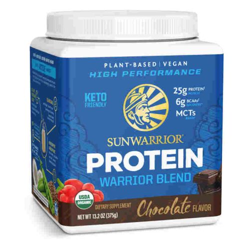 Sunwarrior - Warrior Blend High Performance| Plant-Based | Keto-Friendly |Vegan |Organic Protein Powder Chocolate 375 g