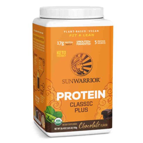 Sunwarrior Classic Plus Clean & Simple | Plant-Based | Keto-Friendly |Vegan |Organic Protein Powder Chocolate 750 g