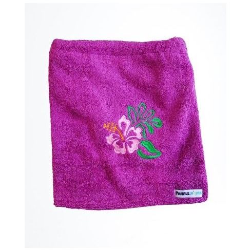 Pamplemousse Pouch with Floral Embroidery Purple 