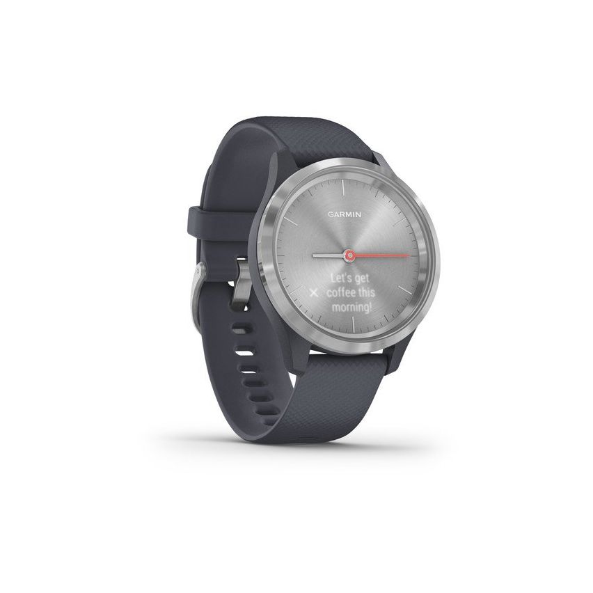 Garmin Vívomove 3s 39 mm Silver Stainless Steel Bezel with Granite Blue Case and Silicone Band