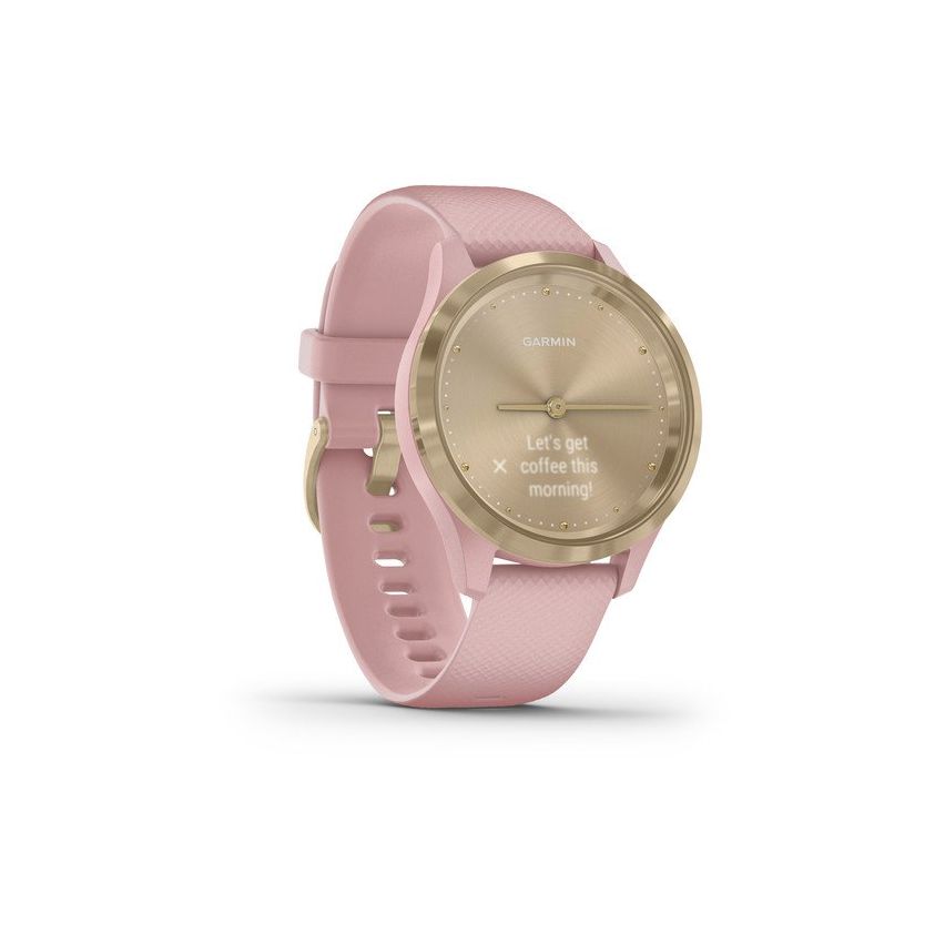 Garmin Vívomove 3s 39 mm Light Gold Stainless Steel Bezel with Dust Rose Case and Silicone Band