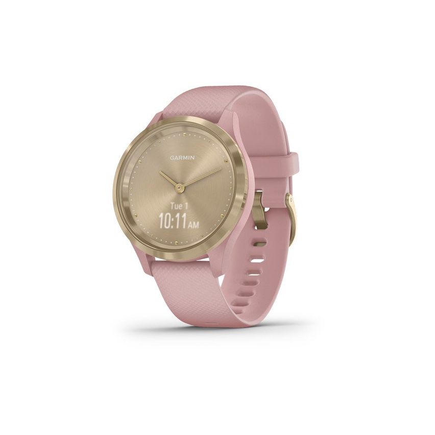 Garmin Vívomove 3s 39 mm Light Gold Stainless Steel Bezel with Dust Rose Case and Silicone Band