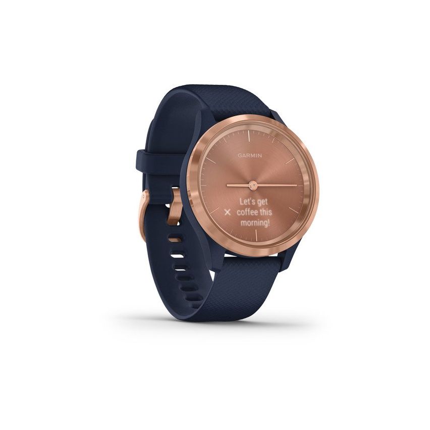 Garmin Vívomove 3s 39 mm Rose Gold Stainless Steel Bezel with Navy Case and Silicone Band