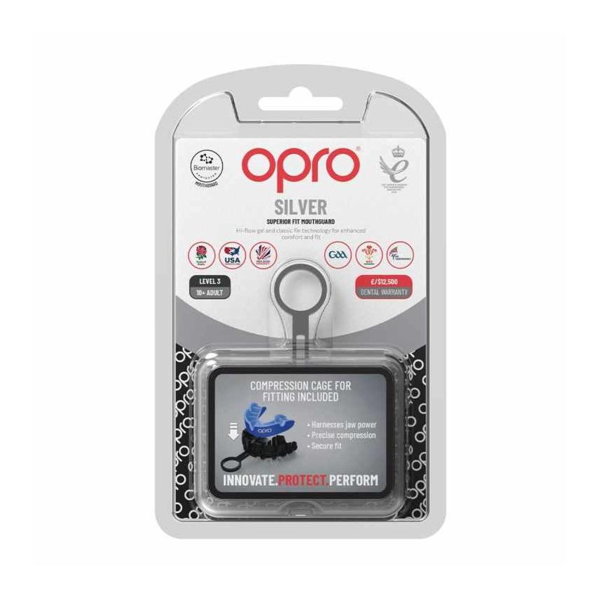 Opro Mouthguard Self-Fit Gen4 Full Pack Junior Silver