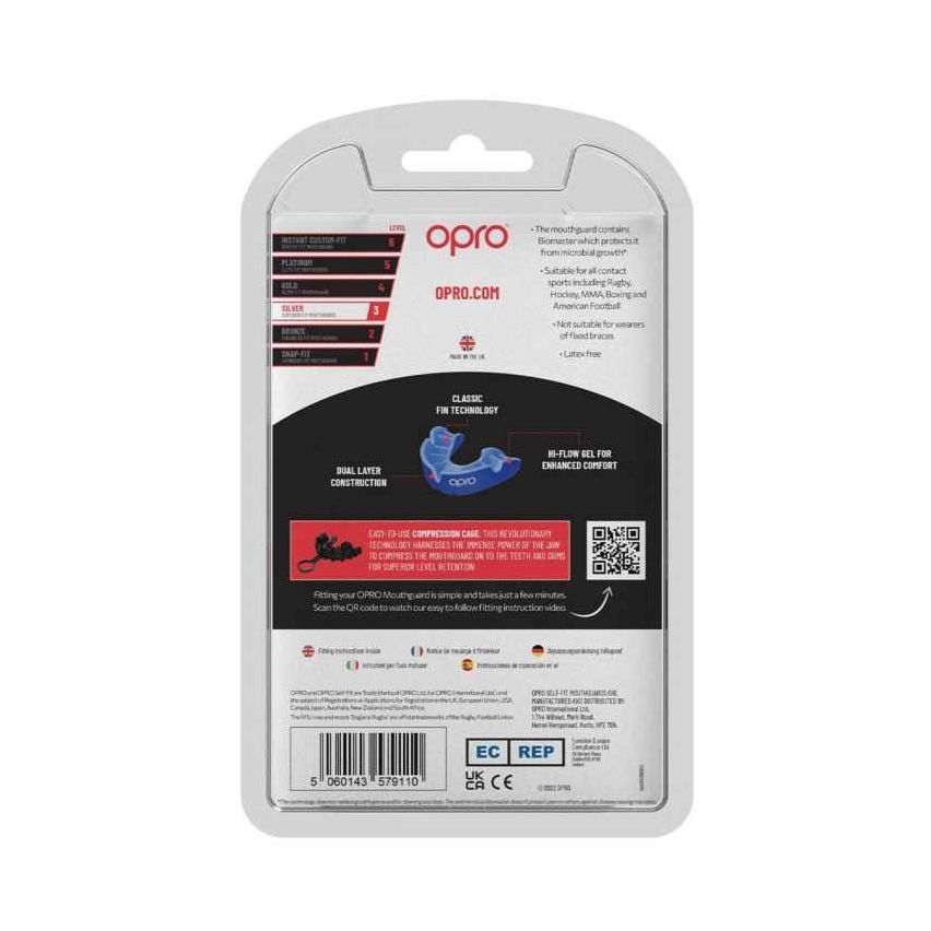 Opro Mouthguard Self-Fit Gen4 Full Pack Junior Silver