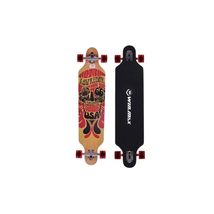 WinMax Route-E Long Skateboard, 9 Ply Chinese Maple 41'' x 9.5'' Style-1