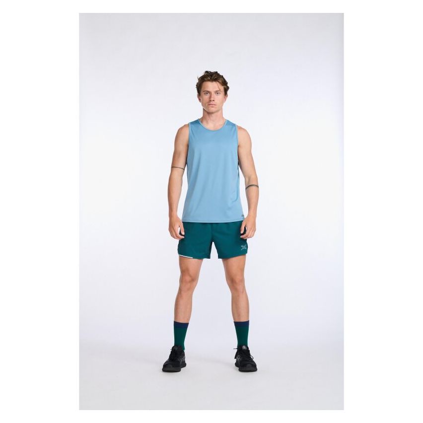 2XU Men's Aero Sleeveless T-Shirt Sky Blue