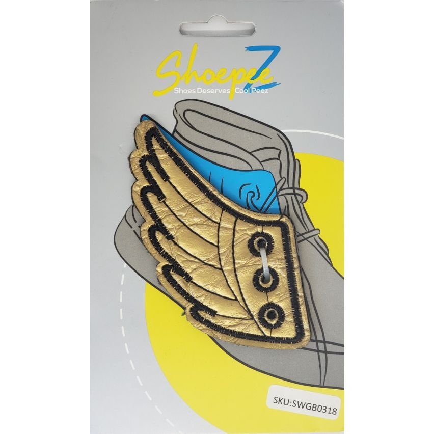 Shoepeez Shoe Decoration Charm - Gold Wings