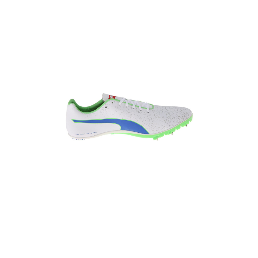 Puma Men's TFX Sprint V5 Shoe, White, Blue, Fluorescent Green 