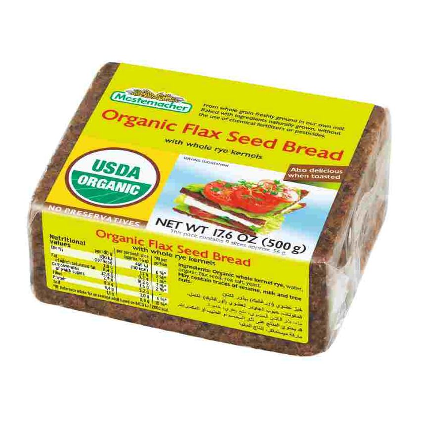 Mestemacher Organic Flaxseed Bread 500g