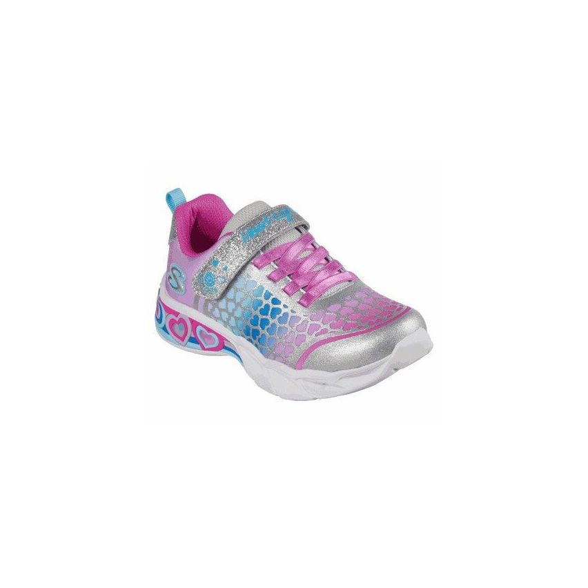 Skechers Sweetheart Lights Shoes for Children in Silver Multi