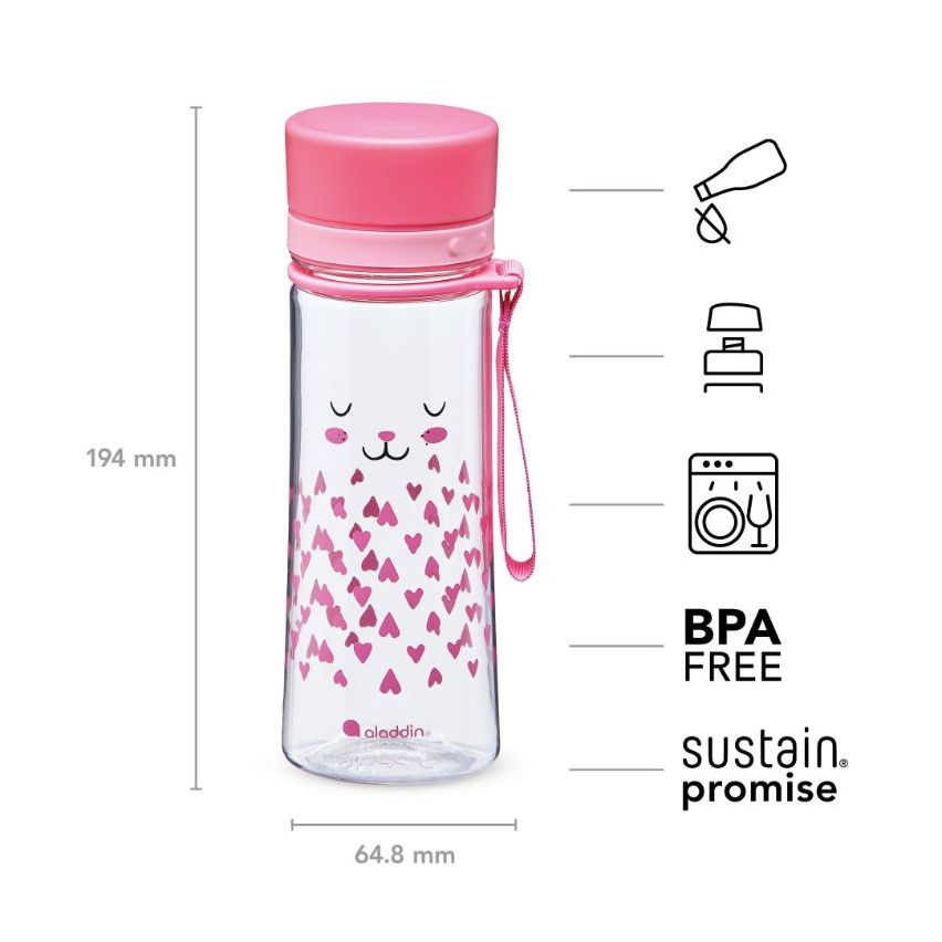 Aladdin My First Aveo Bunny Water Bottle for Kids 0.35L Pink