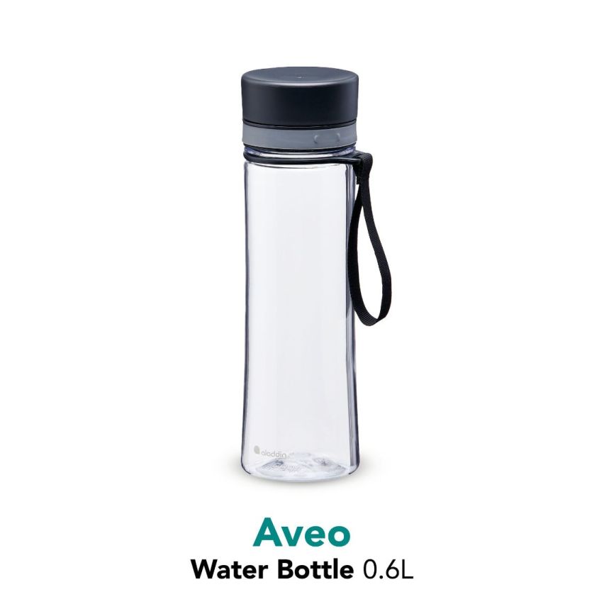 Aladdin Aveo Water Bottle 0.6L New Design Clear & Grey