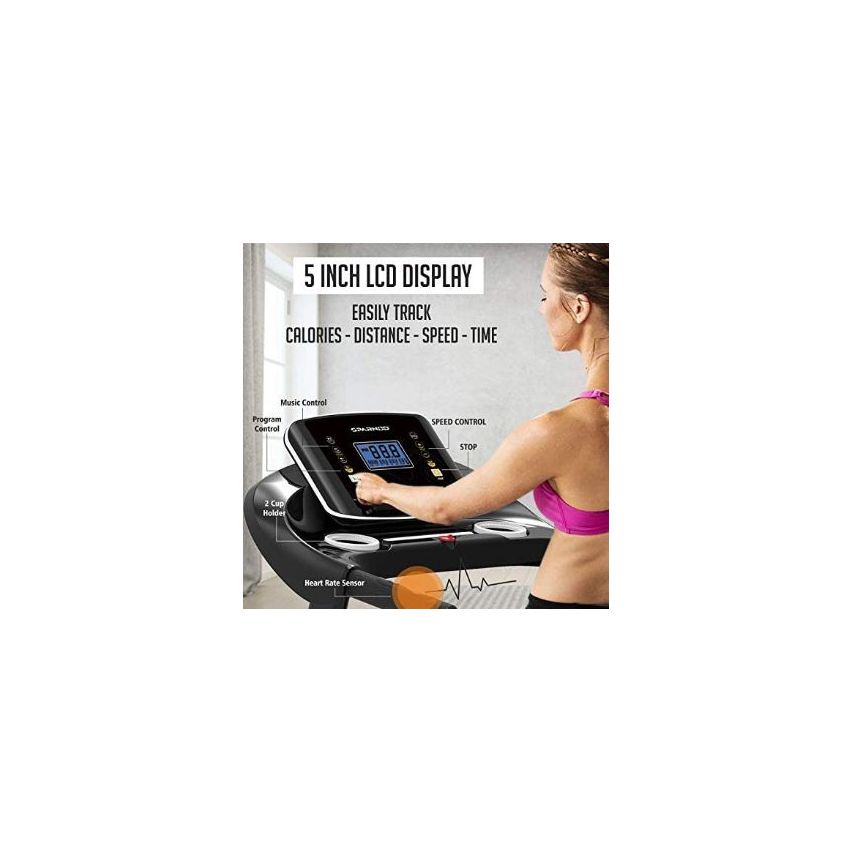 Sparnod Fitness (2 Hp Ac Motor) 3 Level Manual Incline Commercial Treadmill