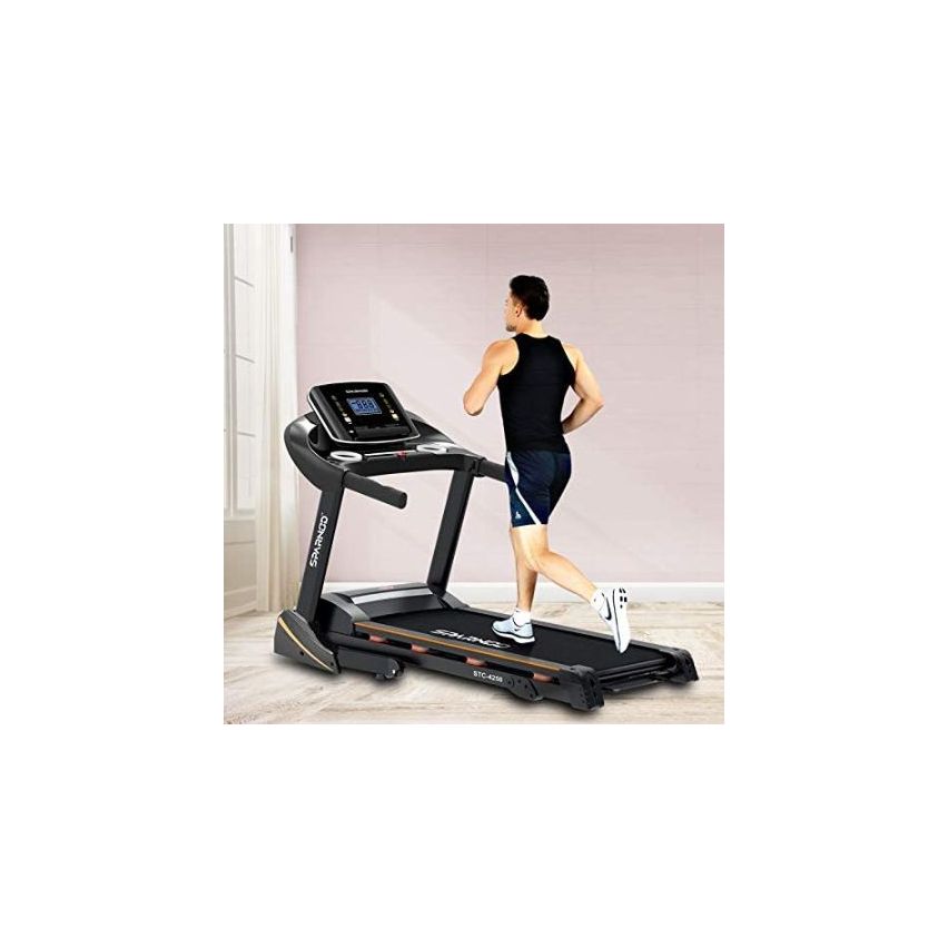 Sparnod Fitness (2 Hp Ac Motor) 3 Level Manual Incline Commercial Treadmill