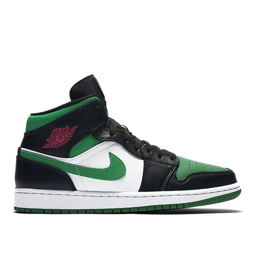 Nike Air Jordan 1 Mid Black/Pine Green White/Gym Red - Size EU43
