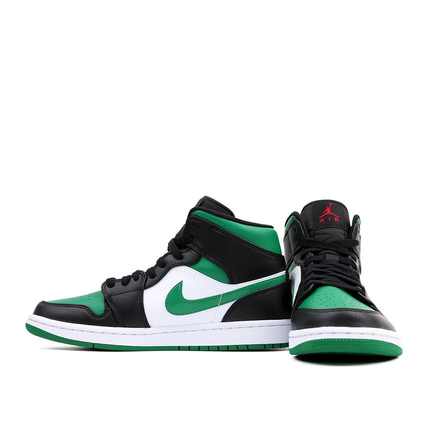 Nike Air Jordan 1 Mid Black/Pine Green White/Gym Red - Size EU43