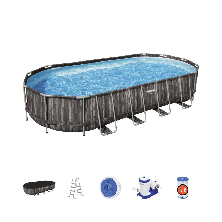 Bestway Powersteel Poolset Oval 732x366x122cm