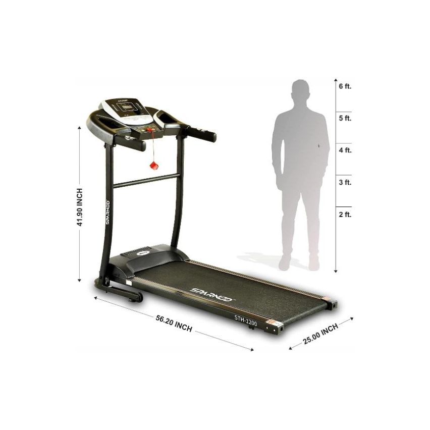 Sparnod Fitness (1.75 Hp Dc Motor) Automatic And Foldable Motorized Treadmill