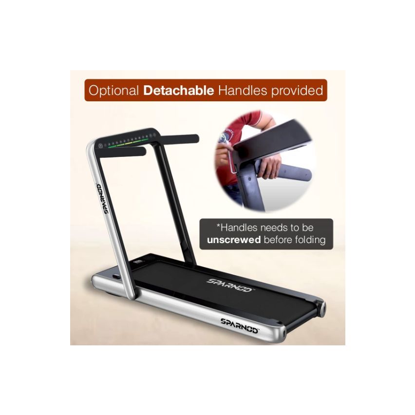 Sparnod Fitness (2.25 Hp Dc Motor) Digital Display, Bluetooth, Mobile Holder Treadmill