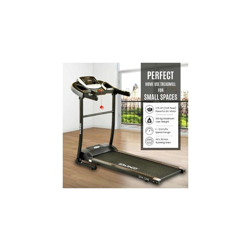 Sparnod Fitness (1.75 Hp Dc Motor) Automatic And Foldable Motorized Treadmill