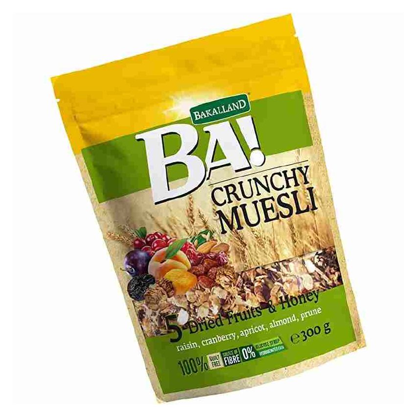 Bakalland Crunchy Muesli 5 Dried Fruits 300g