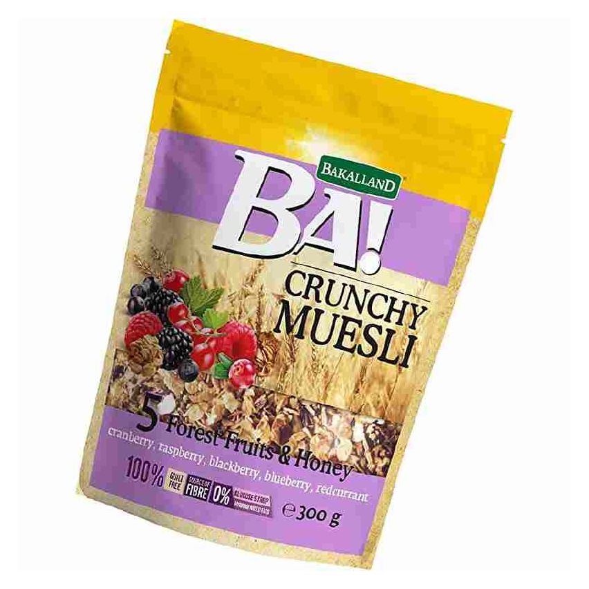 Bakalland Crunchy Muesli 5 Forest Fruits & Honey 300g 