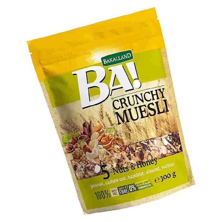 Bakalland Crunchy Muesli - 5 Nuts and Honey 300g 