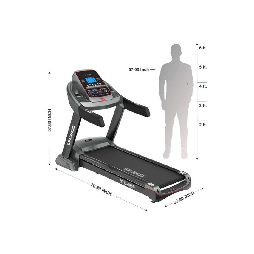 Sparnod Fitness  (4.5 Hp Ac Motor) Heavy Duty Commercial Treadmill