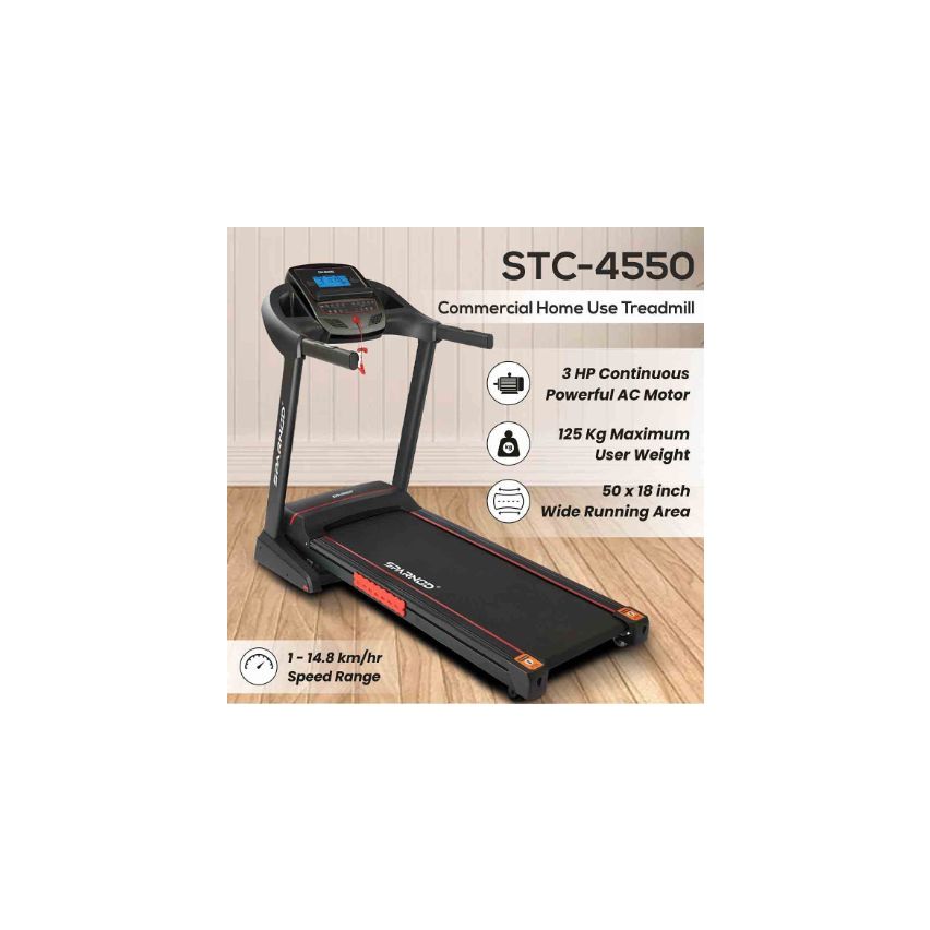 Sparnod Fitness (3 Hp Ac Motor) Hydraulic Lift & Lowering Assist Treadmill