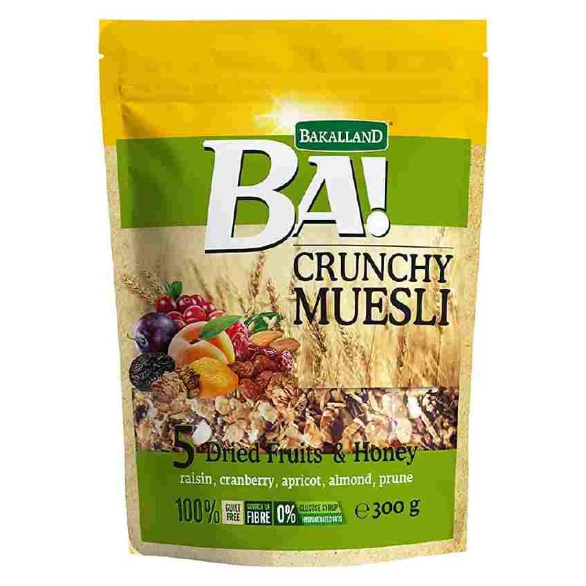 Bakalland Crunchy Muesli 5 Dried Fruits 300g