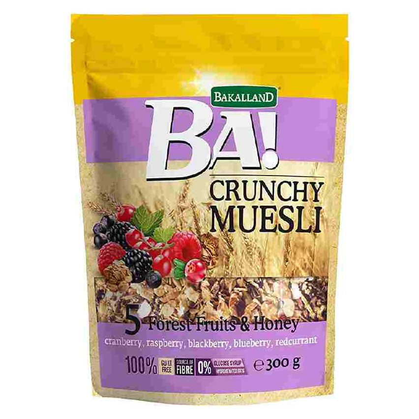 Bakalland Crunchy Muesli 5 Forest Fruits & Honey 300g 