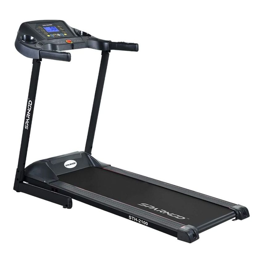 Sparnod Fitness (2 Hp Dc Motor) Lcd Display With Hydraulic Folding Treadmill