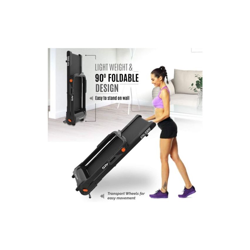 Sparnod Fitness (2.75 Hp Dc Motor) Led Display, 100% Pre Install, Foldable Treadmill